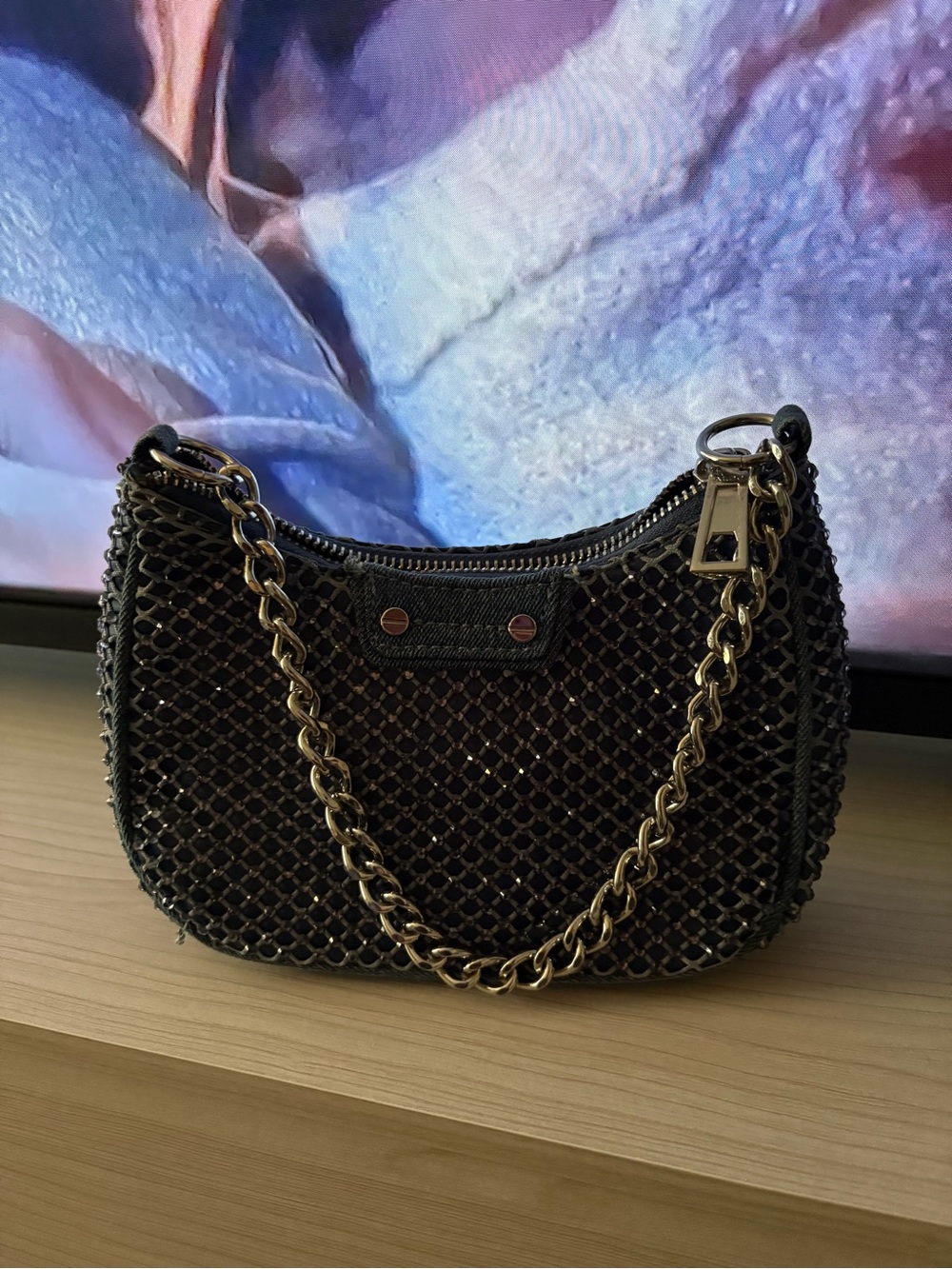 Aldo LIMITED EDITION Denim Sparkle Chain Purse